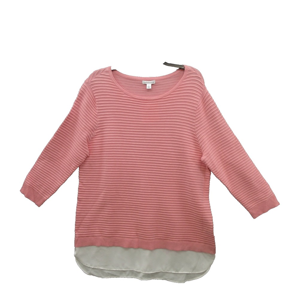 Croft&Barrow Womens Sweater Large Pullover V Neck 3/4 Sleeve New